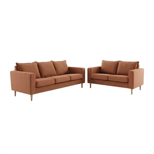Brunstad - Slogen 3+2 pers. sofasæt - Hvidolieret eg - Gruppe A Gava Rust 56 - Mål: 136 x 191 cm.